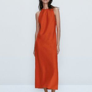 [Brand New] Massimo Dutti Linen Halter Dress (Medium)